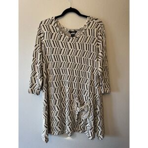 Ali Miles Plus Size Black And Cream Colored Stretchy Tunic‎ Style Blouse Size 2X